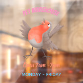 Schattig zingende roodborstje vogel cartoon raamsticker (Vel 2)