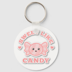 Schattig Zoet Als Snoep Roze Sleutelhanger