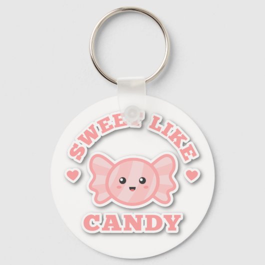 Schattig Zoet Als Snoep Roze Sleutelhanger (Voorkant)