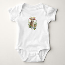Schattig Zoet Baby Lamb met Bloemen Romper