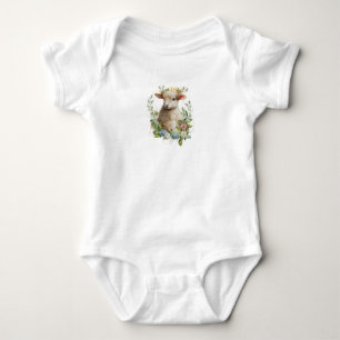 Schattig Zoet Baby Lamb met Bloemen Romper