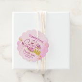 Schattig zoet een 1e verjaardag roze faux gouden g bedankjes labels (In situ)