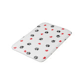 Schattig zoet helder zwart poot rood hart patroon badmat (Gekanteld)