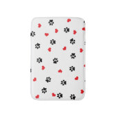 Schattig zoet helder zwart poot rood hart patroon badmat (Voorkant Verticaal)