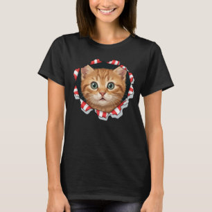 Schattig Zoet Kitten dat door Gescheurde Stof gluu T-shirt