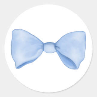 Schattig Zoete Eenvoudige Baby Blauwe Strik Ronde Sticker