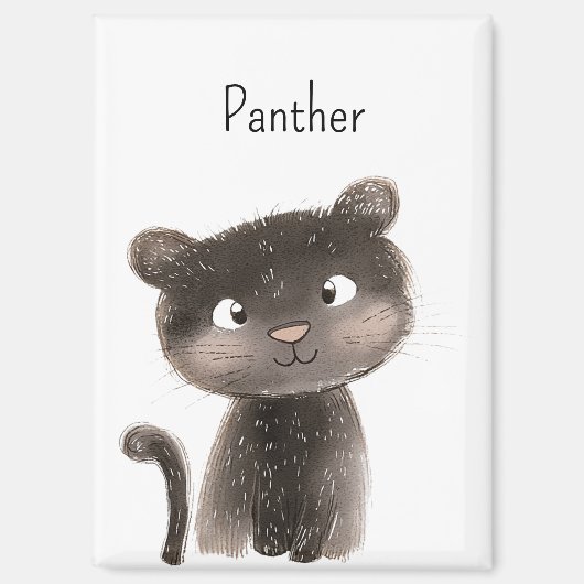 Schattig Zoete Panter Dier Magneet (Voorkant)