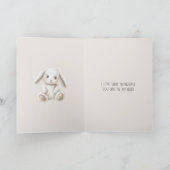 Schattig Zoete Room Witte Konijn Kerstmis Kaart (Binnen)