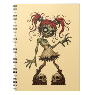 Schattig Zombie Meisje Spiraal Foto Notitieboek