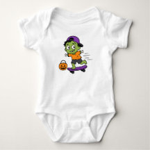 Schattig Zombie Skateboard Halloween Baby Design