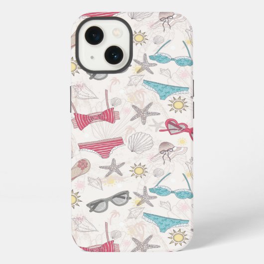 Schattig zomer abstract patroon iPhone hoesje (Achterkant)