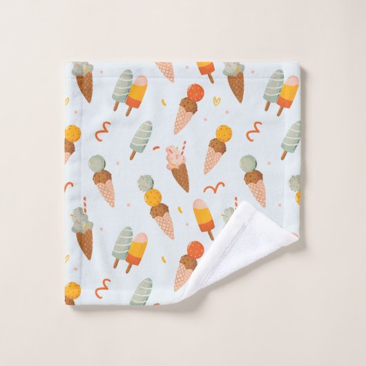 Schattig zomer ijs patroon bad handdoek (Wasdoekje)