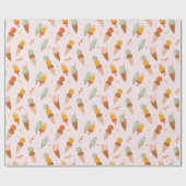 Schattig zomer ijs patroon cadeaupapier (Vlak)