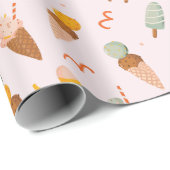 Schattig zomer ijs patroon cadeaupapier (Rol Hoek)