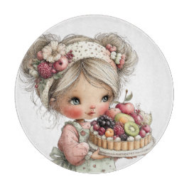 SCHATTIG ZOMERTHEMA MEISJE MET VRUCHTENTAART SNIJPLANK
