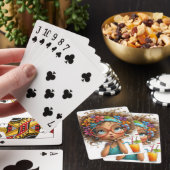 SCHATTIG ZOMERTHEMA MEISJE POKERKAARTEN (Insitu)