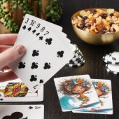 SCHATTIG ZOMERTHEMA MEISJE POKERKAARTEN (Insitu)