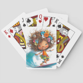 SCHATTIG ZOMERTHEMA MEISJE POKERKAARTEN