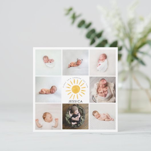 schattig zonneschijn 1e verjaardag multi foto (Staand voorkant)