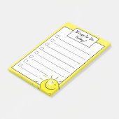 Schattig zonneschijn glimlachend gezicht checkbox  post-it® notes (Schuin)