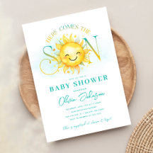 Schattig zonneschijn Hier komt de zoon Baby Shower