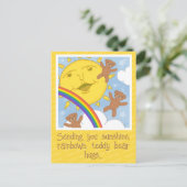 Schattig Zonneschijn Regenbogen Word Snel Beter He Briefkaart (Staand voorkant)