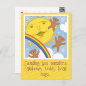 Schattig Zonneschijn Regenbogen Word Snel Weer Bet Briefkaart (Voorkant / Achterkant)