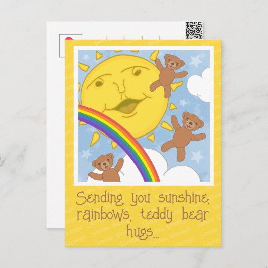 Schattig Zonneschijn Regenbogen Word Snel Weer Bet Briefkaart (Voorkant / Achterkant)