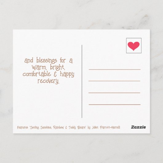 Schattig Zonneschijn Regenbogen Word Snel Weer Bet Briefkaart (Achterkant)