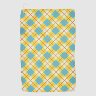 Schattig zonnig geel en blauw argylepatroon golfhanddoek