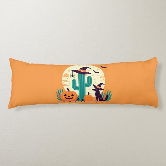 Schattig, zuidwestelijk Halloween woestijn/cactus Lichaamskussen (Voorkant)