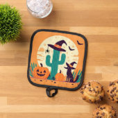 Schattig, zuidwestelijk Halloween woestijn/cactus Pannenlap (Top down)