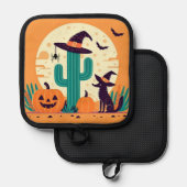 Schattig, zuidwestelijk Halloween woestijn/cactus Pannenlap (Voorkant / Achterkant)