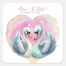 Schattig zwaan paar | Romantische bruiloft