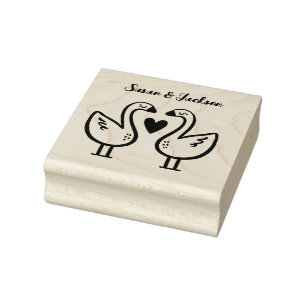 Schattig zwaan paar rubberstempel