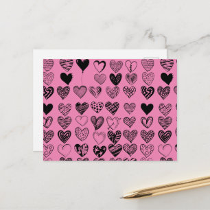 Schattig zwart Briefkaart voor krabbeltrekken