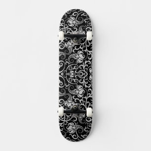 Schattig zwart dalmatiner bloemen ontwerp persoonlijk skateboard
