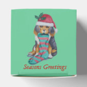 schattig zwart en bruin puppy kijken feestelijk bedankdoosjes (Bovenkant)