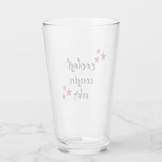 Schattig zwart en rood Coolste neef ooit Glas (Achterkant)