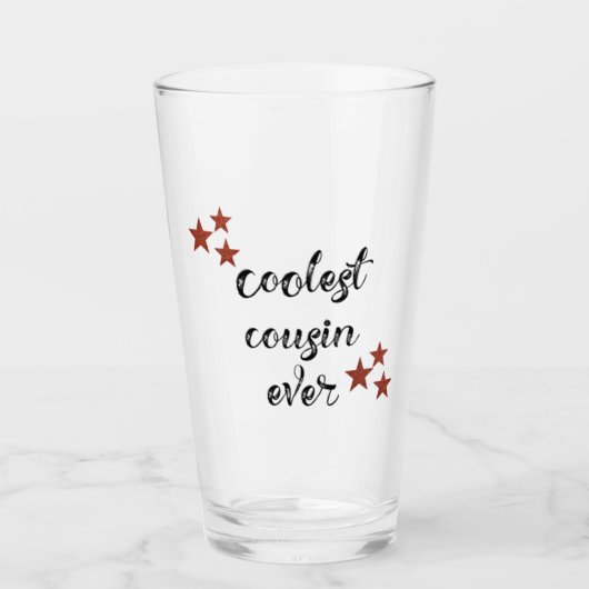 Schattig zwart en rood Coolste neef ooit Glas (Voorkant)