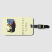 Schattig zwart en tan nosey hond plezier bagagelabel (Voorkant (horizontaal))