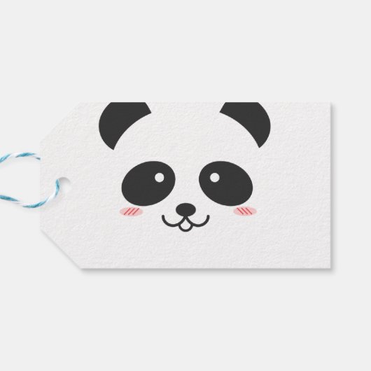 Schattig zwart en wit eenvoudige Kawaii Panda Beer Cadeaulabel (Achterkant Horizontaal)