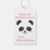 Schattig zwart en wit eenvoudige Kawaii Panda Beer Cadeaulabel (Voorkant)