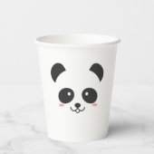 Schattig zwart en wit eenvoudige Kawaii Panda Beer Papieren Bekers (Achterkant)
