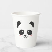 Schattig zwart en wit eenvoudige Kawaii Panda Beer Papieren Bekers (Voorkant)