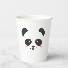 Schattig zwart en wit eenvoudige Kawaii Panda Beer Papieren Bekers