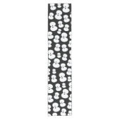 Schattig zwart en wit spooky ogen Halloween Korte Tafelloper (Voorkant)