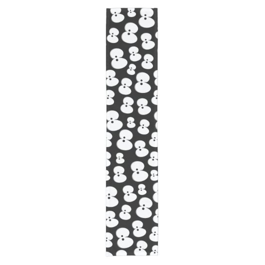 Schattig zwart en wit spooky ogen Halloween Korte Tafelloper (Voorkant)