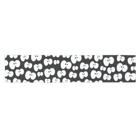 Schattig zwart en wit spooky ogen Halloween Korte Tafelloper (Horizontaal)