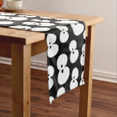 Schattig zwart en wit spooky ogen Halloween Korte Tafelloper (Voorbeeld)